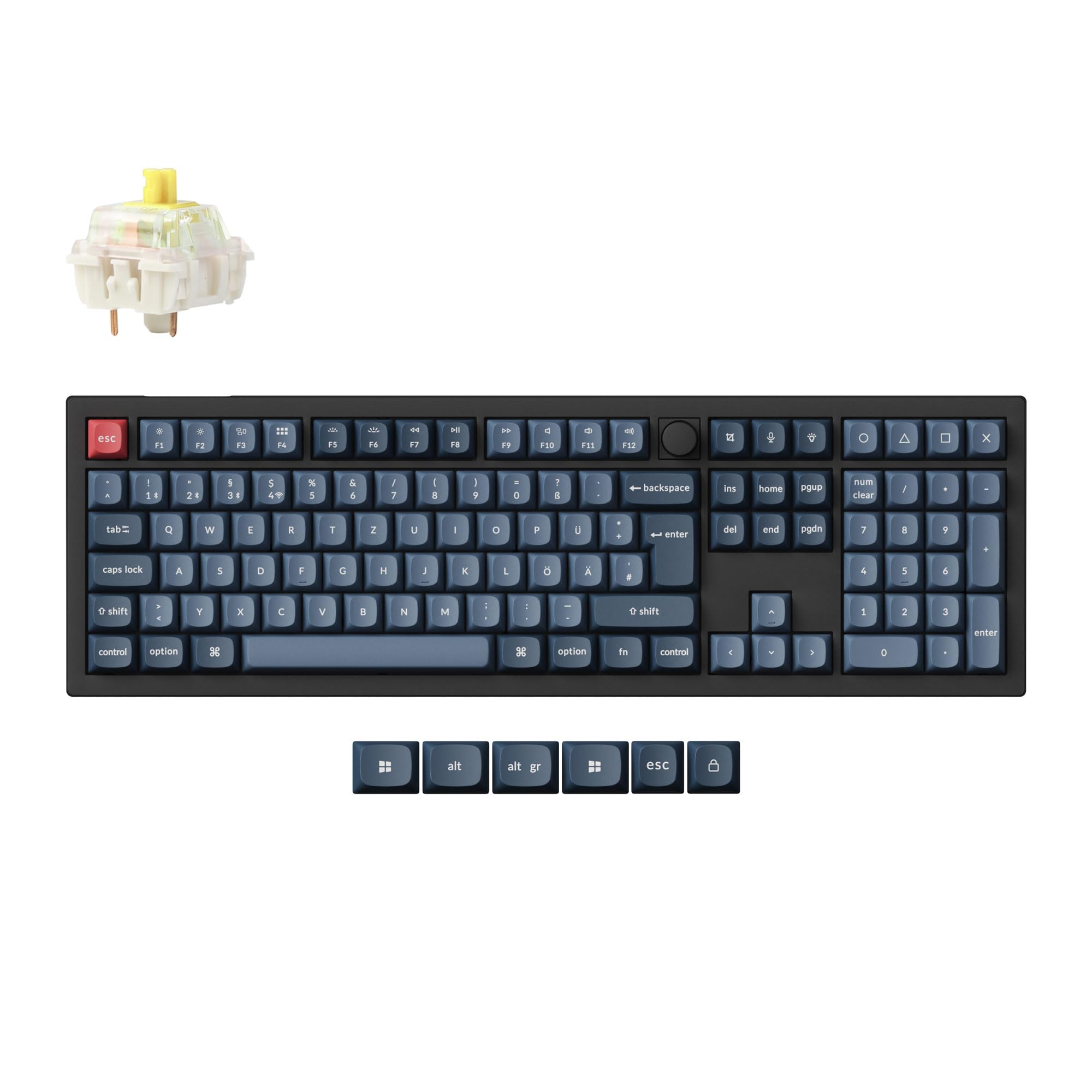 Keychron V6 Max ワイヤレスメカニカルキーボード Keychron V6 Max Kabellose QMK Custom Mechanische Tastatur, 2.4 GHz